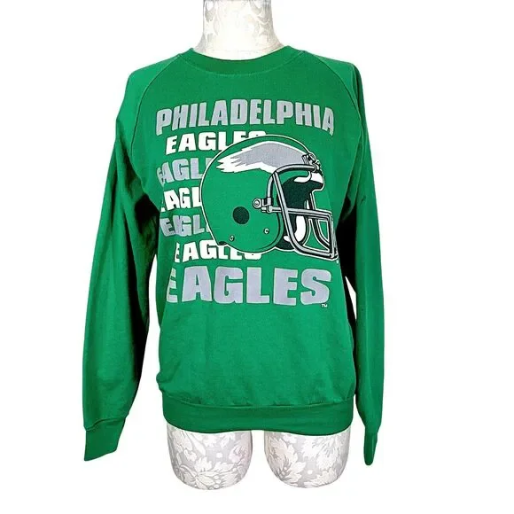 Vintage Garan NFL Eagles Sweatshirt Kelly Green 80s - Picture 7 of 13